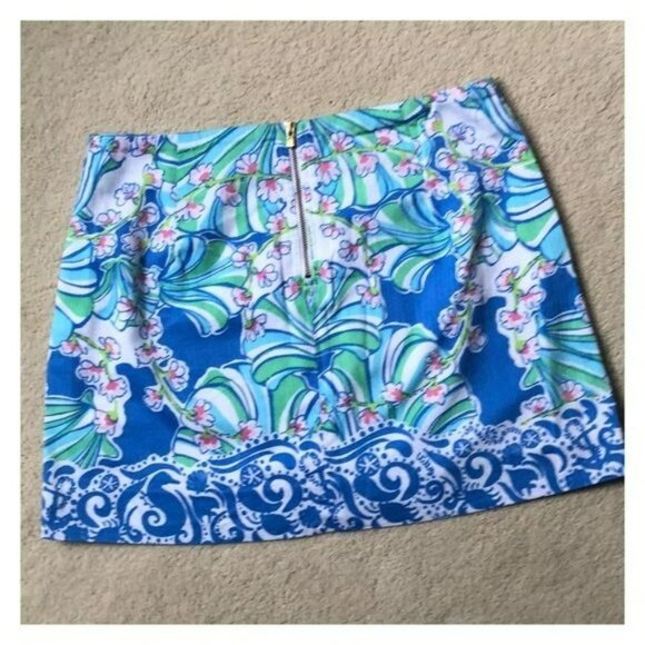 Lilly Pulitzer Tate Skirt - Bay Blue Coasting Size 0 - Picture 3 of 5